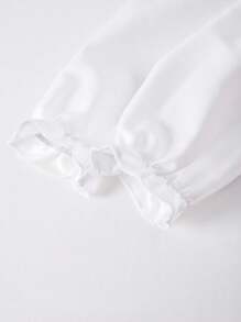 Tween Girl Floral Collar 2 In 1 Pleated Bow Long Dress - Pink - View 7