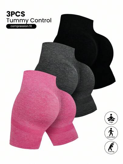 Easithlete Women's Plus Size Bermuda Sports Shorts With Tummy Control And Pocket Design Seamless Shorts For Women Tummy Control Spandex Shorts Tummy Control Tummy Control Shorts