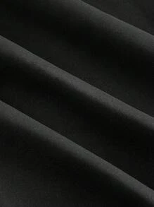 SHEIN MOD 黑色亮片露肩开衩连衣裙 - 黑色 - 查看 5
