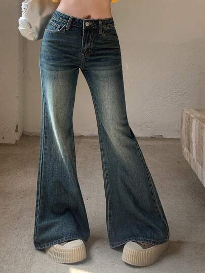 Dazy Tall Quần jeans ống loe thanh lịch dành cho nữ