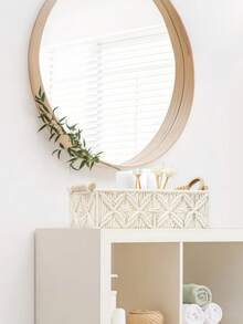 SHEIN Giỏ đựng đồ bằng dây gai đan thủ công kiểu Bohemian, một vật dụng đa năng và đầy phong cách cho ngôi nhà, phù hợp với phòng tắm, phòng ngủ hoặc phòng khách. Có thể dùng làm giá đựng khăn giấy trang trí trên mặt bàn, kệ đựng đồ trong tủ phòng tắm hoặc vật trang trí nhà cửa. - Màu be - Xem 4