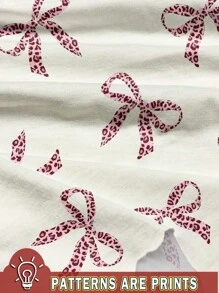 SHEIN Leap Crew Bộ 2 quần ống rộng in họa tiết da báo màu hồng đơn giản cho bé gái tuổi mới lớn, thích hợp cho mùa hè - Nhiều màu - Xem 6