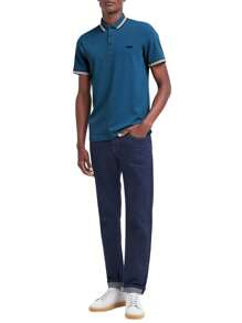 Hugo Boss Men's Striped Short Sleeve Casual Polo Shirt - 425 Medium Blue - View 3