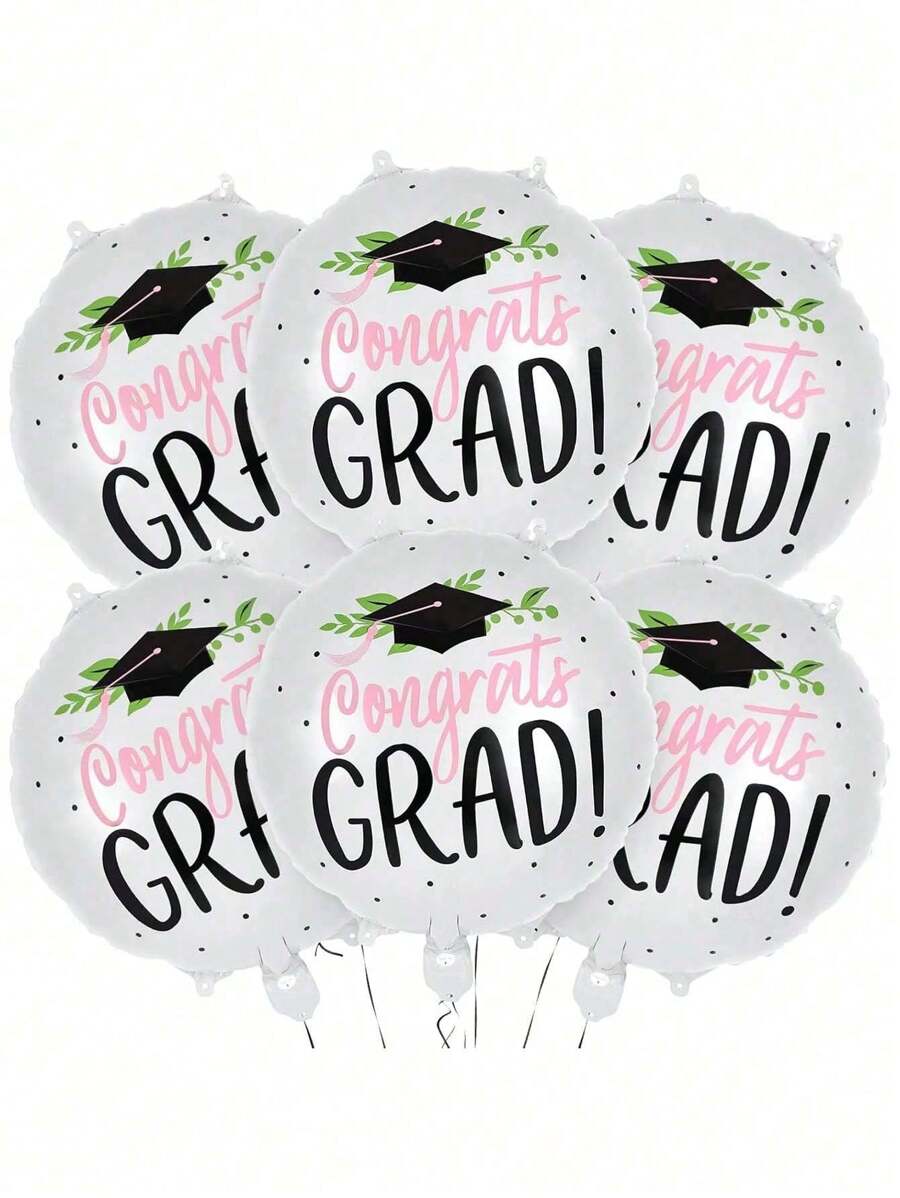 6pcs Big Congrats Grad Balloons,Graduation Balloon, Congratulations Balloons For Graduation Decorations Class Of 2025,Pink Graduation Balloons 2025,Graduation Party Decorations 2025 - White - View 1
