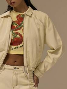 MUSERA Women Denim Jackets & Coats Work Office  Chic - Beige - View 2