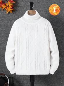 SHEIN Little Byeori Tween Boy Casual Everyday Versatile Comfortable High Neck Long Sleeve Pullover Solid Color Knitted Sweater Boys White Turtleneck Sweater Boys Turtleneck Kids White Sweater Boys Knit Sweater Suitable For Birthday Parties, Evening Parties, Performances, Weddings, Baptisms, Opening Ceremonies Daily Suitable For Daily Use Suitable For School Suitable For Travel Suitable For Sports Suitable For Autumn And Winter Back To School Teens Clothes Fall Sweaters - White - View 3