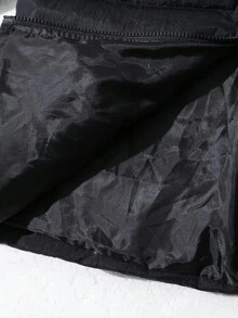 SHEIN 1 件青少年男孩休闲运动学院舒适厚中长款夹棉大衣，黑色灯芯绒缝线，冬季大衣，绗缝大衣适合返校，适合生日派对、晚会、表演、婚礼、洗礼、开幕式，适合日常使用，适合上学，适合旅行，适合运动，适合秋冬季节 - 黑色 - 查看 9