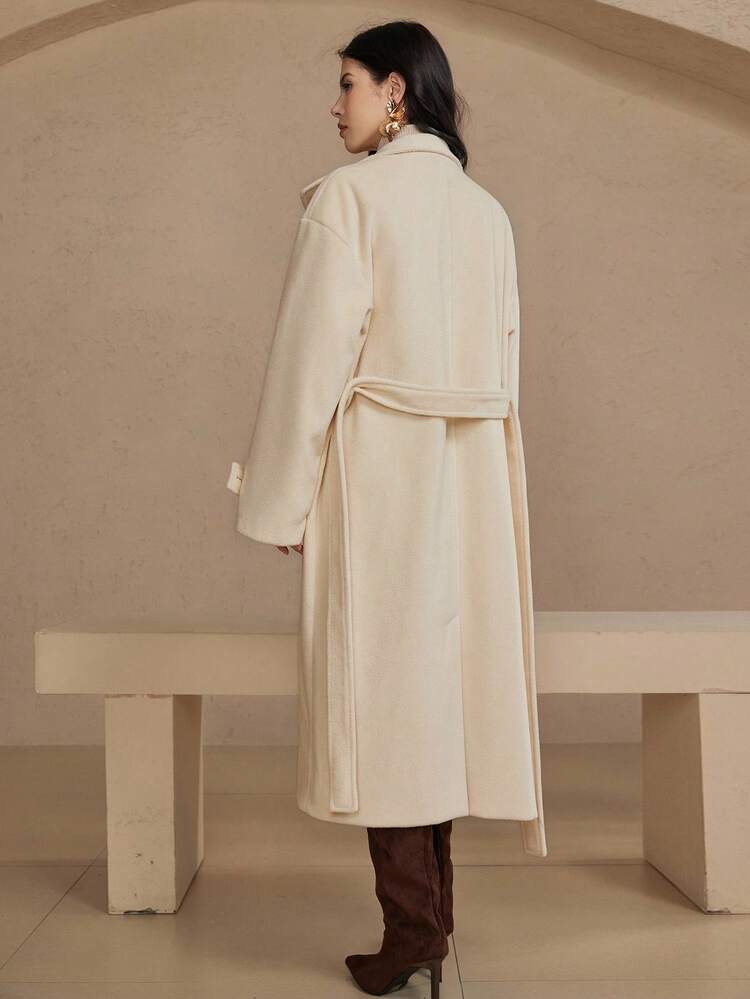 Women's Elegant Solid Color Overcoat, Autumn/Winter