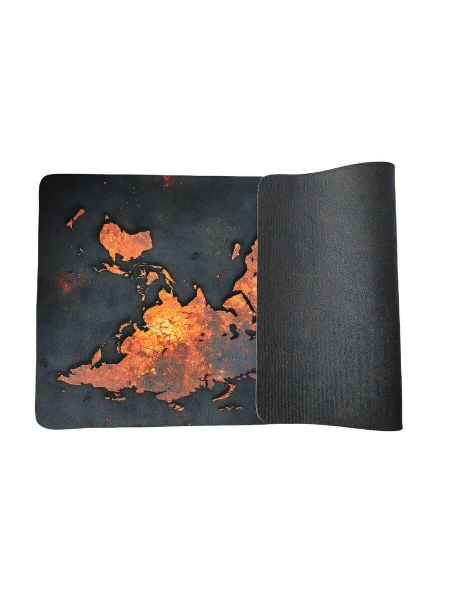 SHEIN 1pc World Map Mouse Pad Metallic Design Desk Mat Office Desk Accessories With Stitched Edge Non-Slip XL Mousepad Rubber Base Keyboard Pad 35.4x15.7 Inch E-Sports Desk Pad For Office Home Gift For Women Back To School - Multicolor - View 1