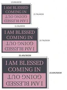 SHEIN 1pc Lightweight Anti-Slip Mat, Gray With Pink, Letter Print Doormat, Humorous Print, Durable Anti-Dirty & Absorbent, Short Plush, Machine Washable & Ironable, Easy Care, Suitable For House/Bedroom Entrance, Barn Exterior - Multicolor - View 2