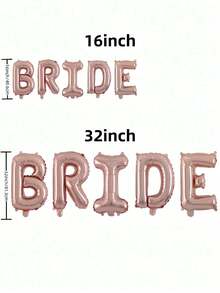 16 英寸/32 英寸新娘气球婚礼装饰玫瑰金银色新娘字母铝箔气球新娘送礼会单身派对用品最佳礼物、婚礼气球、婚礼装饰、家居装饰、房间装饰、派对回礼生日毕业生日装饰派对装饰单身派对装饰毕业装饰 - 彩色 - 查看 4