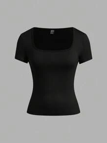 SHEIN EZwear 3 件套女士黑色、浅灰色、白色短袖短款休闲修身 T 恤，适合夏季 - 彩色 - 查看 6