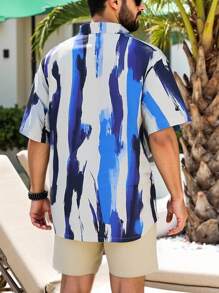 Palasendo Ensemble chemise et short de plage pour homme avec imprimé bicolore - Nude - Voir 2