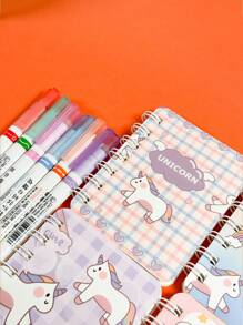 6 件混合图案设计荧光笔，随机包装返校 - 彩色 - 查看 2