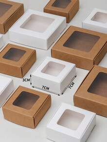 SHEIN 10个/20个装迷你包装纸盒，透明窗口盒，适用于节日、派对、糖果、豆类、小饼干、迷你蛋糕、零食等包装。 - 紙質 - 查看 12