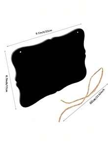 SHEIN 1PC Vintage Double Sided Wooden Hanging Chalkboard Sign Blackboard For Kitchen Wedding Decor Message Board Pet Tags Playroom Rustic Home Sign Small Hanging Board Farmhouse Decor