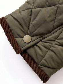 DAZY Abrigo acolchado y acolchado de invierno para hombre con cuello texturizado marrón, chaqueta verde militar - Verde militar - Ver 5