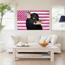 1 件 Rafe Cameron 杂志旗帜 - 趣味旗帜 - 可爱 3x5 英尺 - 非常适合房间、大学宿舍、男人窝、兄弟会会所 - 室内/室外墙旗派对礼物家居装饰挂毯横幅生日装饰派对装饰 - 粉色 - 查看 4