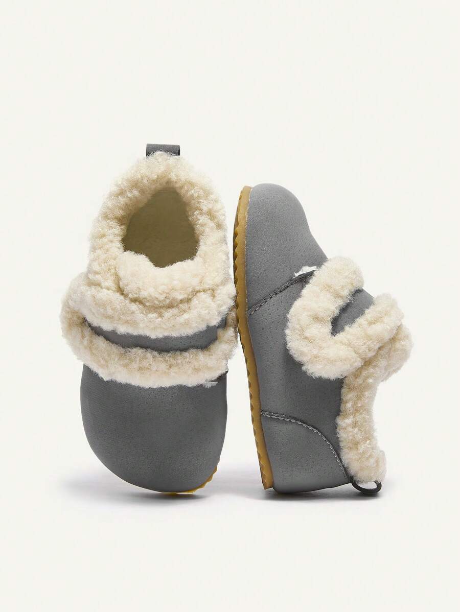 秋冬加厚复古休闲舒适儿童/宝宝平底鞋 - 灰色 - 查看 1