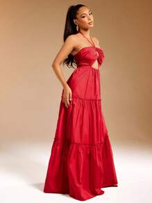 Vixey CHALLIS 系带印花超长连衣裙