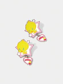 LOONEY TUNES X SHEIN 1 Pair Cute, Casual Star & Heart Cartoon Stud Earrings