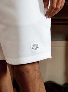 SWAVVY Pantaloncini da uomo con coulisse in vita e patch con lettera, adatti per il ritorno a scuola