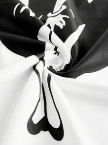 Betty Boop x SHEIN Slaydiva Plus Size Women's 2025 Autumn And Winter Fall Halloween Daily Casual & Streetwear White Loose Short Sleeve Betty Cartoon Graphic T-Shirt Dress, Birthday Dress