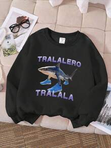 Young Boy Basic Fleece Crew Neck Sweatshirt - White "Puppy Keep"Graphic Tees Animal Print Costumes School Clothes Animal PrintCostumes School Clothes School Clothes Back To School Clothes Puppy Keep Puppy Graphic Tees Fall Fashion Hoodie Kitty Love Fall Fashion Hoodie Kitty Love Winter - Black - View 3