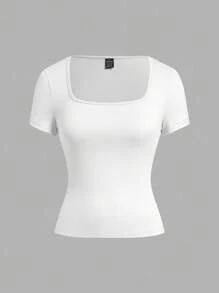 SHEIN EZwear 3 件套女士黑色、浅灰色、白色短袖短款休闲修身 T 恤，适合夏季 - 彩色 - 查看 8