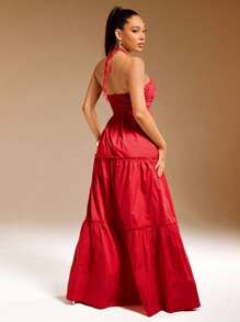 Vixey CHALLIS 系带印花超长连衣裙