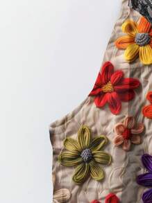 EMERY ROSE Plus Size Women Floral Print Lace Collar V-Neck Camisole And Tank Top, Casual & Holiday Woman S Summer Clothes Flower Tank Top Boho Tank Top Women Suitable For Going Out,Spring/Vacation - Multicolor - View 8