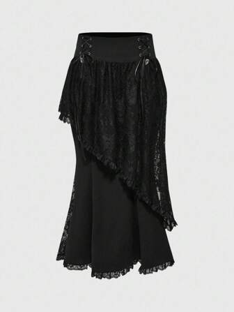 EDITION Gonna a sirena in pizzo casual di moda per taglie forti