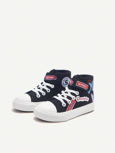 Zapatos de lona bajos/altos casuales unisex para bebés y niños, a la moda para combinar en primavera/verano