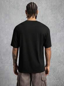 GODZILLAxKONG X SHEIN 男式怪物图案圆领黑色短袖 T 恤 - 黑色 - 查看 2