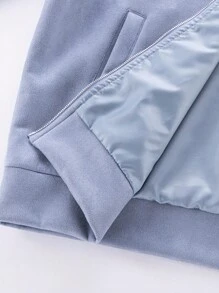 SHEIN Teen Boys' Casual Comfortable Versatile Solid Color Collar Jacket, Suitable For Autumn And Winter Fall - Blue - View 8