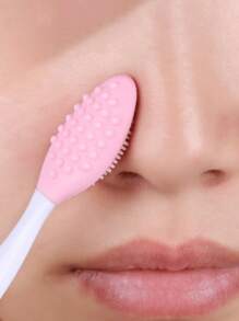 2/4/8pcs Silicone Face Brushes, Double-Sided Blackhead Brushes, Silicone Nose Brush, Lip Cleansing Brush