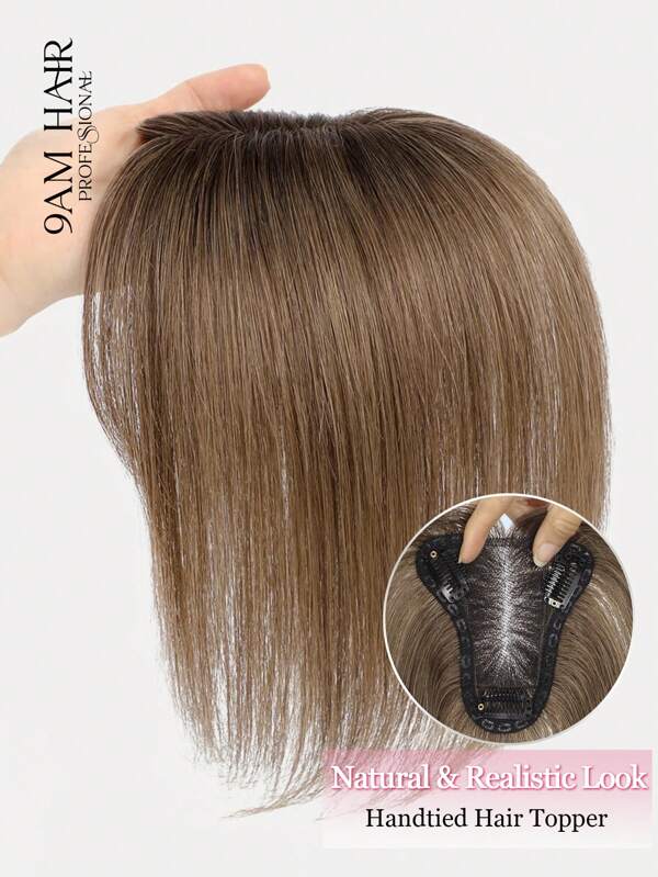 10 Zoll Haartoppers für Frauen, echte Menschenhaare Toppers, Haiteile für Frauen mit dünner werdendem Haar, Menschenhaare Toppers mit Pony, Clip-In