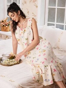 CottageSlumber Váy ngủ dài hở vai họa tiết hoa nhí lãng mạn, váy ngủ Moo Moo Váy ngủ họa tiết hoa lộng lẫy Bountiful Váy ngủ mùa hè Váy ngủ nữ Váy ngủ - Nhiều màu - Xem 3