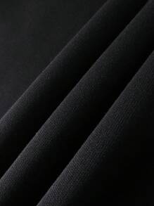 Manfinity Dauomo 男士双连帽卫衣，休闲卫衣外套，Spade A 复古夹克，适合秋冬季，现在流行，时尚夹克，酷炫夹克，兄弟姐妹礼物，爸爸礼物，休闲简约时尚上衣，垃圾摇滚 - 黑色 - 查看 5