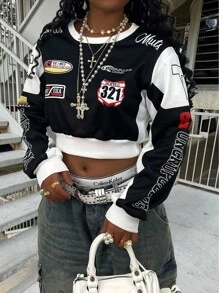 Rovax Beskuren, åtsittande tröja med rund halsringning och långärmad design - Multifärgad - Visa 1