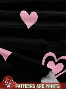 SHEIN Heart Cat Design, Pink Casual Simple Short Sleeve Mid-Length Dress For Young Girls, Suitable For Summer & Autumn