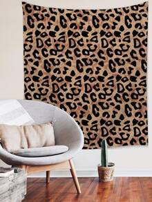 ROMWE Grunge Punk 1pc Chic European & American Leopard Print Polyester Tapestry, Suitable For Daily Living Room Bedroom Wall Decor, Camping Decor, All Season Tapestry - Multicolor - View 3