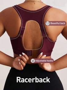 Easithlete Plus Size Women One-Piece Underwire Sports Bra With Adjustable Racerback, High-Impact Support For Chinese New Year