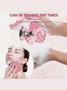 Pineapple Slouchy Clean Water Makeup Remover Puff Round Washable Double-Sided Clean Wet Puff Makeup Remover Pad Face Clean,Facial Brush,Bag,Organizer,Storage