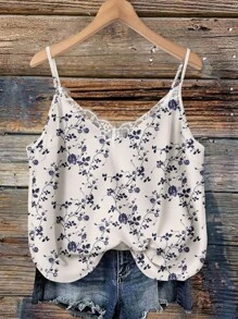 EMERY ROSE Plus Size Women Rose Flower Print Camisole