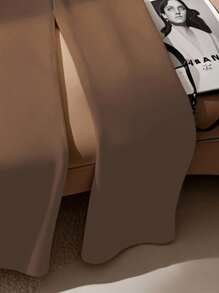 Franclia 女士白色优雅直筒办公裤 - 巧克力棕 - 查看 4