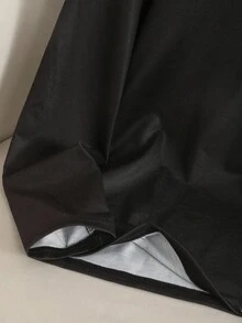SHEIN 青少年女孩休闲蝴蝶装饰简约圆领长袖家居服套装 - 黑色 - 查看 3