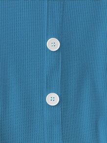 Chiquease 女士 V 领短袖纽扣设计休闲 T 恤