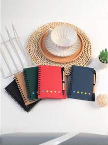 SHEIN 1 buah (Termasuk Pena) Set Buku Catatan Kombinasi, Cocok untuk Catatan Kerja, Pesan Rumah, Penanda Belajar, Pembatas Buku Indeks, Perlengkapan Alat Tulis Kantor, Hadiah Alat Tulis untuk Kembali ke Sekolah, Ulang Tahun, Hari Raya, Hadiah untuk Pelajar - MultiWarna - View 5
