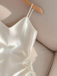 GlowEve Women Solid Color Simple Daily Tied Strap Camisole - Apricot - View 5